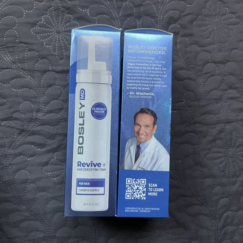 Bosley MD Revive Densifying Foam Treatment, 2-Month Supply, Mens - 2 Pack 🆕